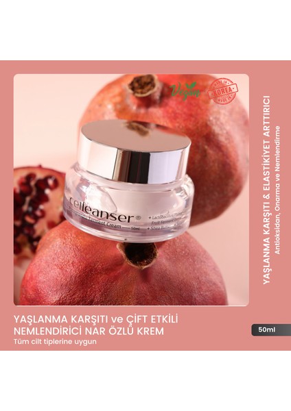 Yenileyici, Çift Etkili Nemlendirici ve Onarıcı Nar Özlü Krem