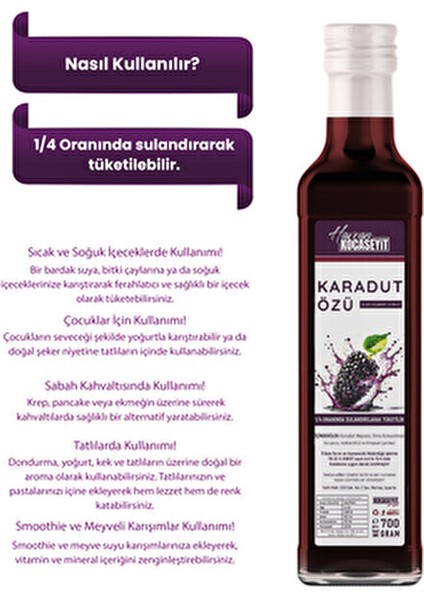 Karadut Özü 700 g Türkiye Menşeli Gluten ve Şeker İçermeyen Doğal Ürün