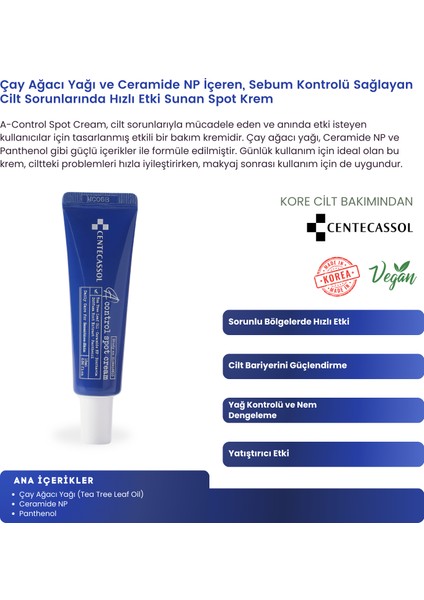 Çay Ağacı Yaprağı Özü Içeren Günlük Bakım Kremi - A-Control Spot Krem fiyatları