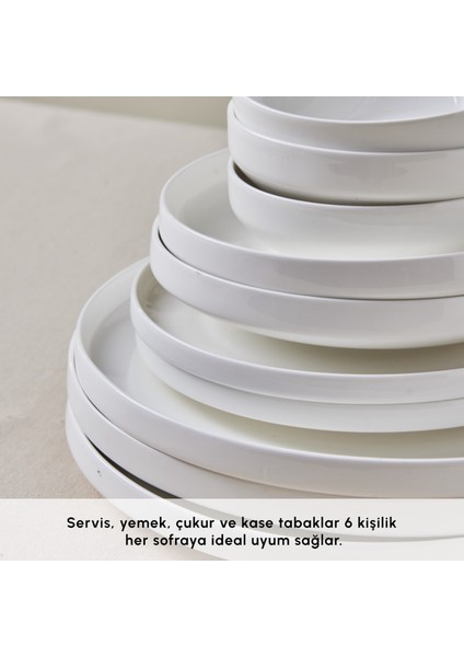 Stream Bone Saturn 24 Parça 6 Kişilik Yemek Takımı Beyaz fırsatları