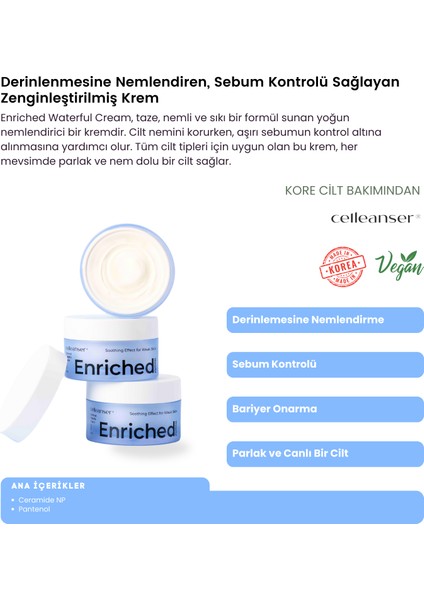 Derinlenmesine Nemlendiren, Sebum Kontrolü Sağlayan Zenginleştirilmiş Krem fiyatları