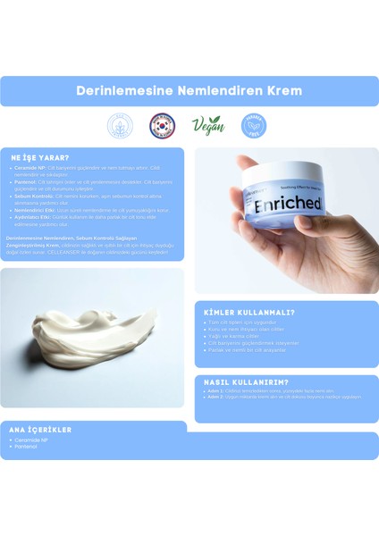 Derinlenmesine Nemlendiren, Sebum Kontrolü Sağlayan Zenginleştirilmiş Krem fırsatları