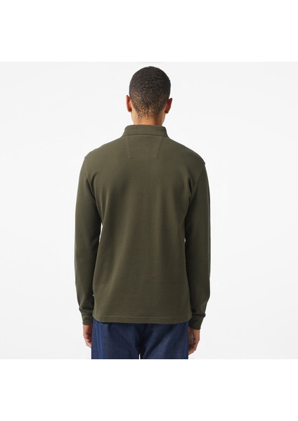 Erkek Yeşil Slim Fit Uzun Kollu Polo Yaka T-Shirt K37015T.3FB