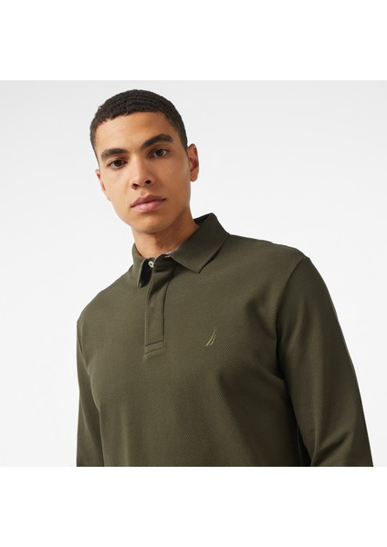 Erkek Yeşil Slim Fit Uzun Kollu Polo Yaka T-Shirt K37015T.3FB