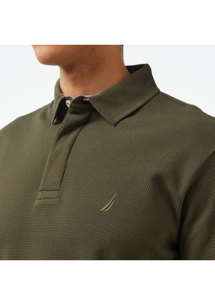 Erkek Yeşil Slim Fit Uzun Kollu Polo Yaka T-Shirt K37015T.3FB