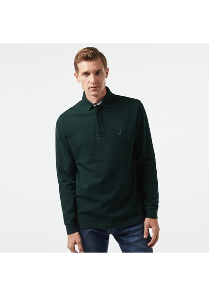 Erkek Yeşil Slim Fit Uzun Kollu Polo Yaka T-Shirt K37015T.3KF indirimleri