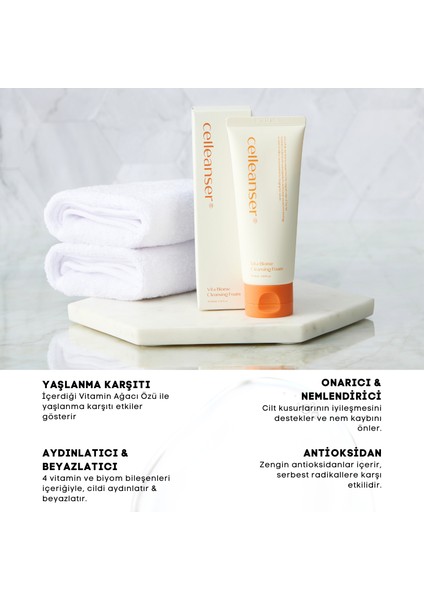 Yenileyici, Onarıcı, Nemlendirici, Antioksidan Vita Biome Temizleme Köpüğü modelleri