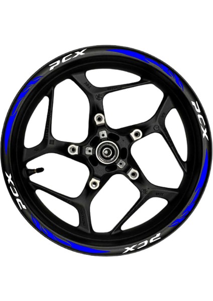 Pcx Beyaz Yazılı Mavi Reflektif Pençe Şeritli