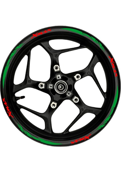 Xmax Kırmızı Yazılı Yeşil Reflektif Pençe Şeritli