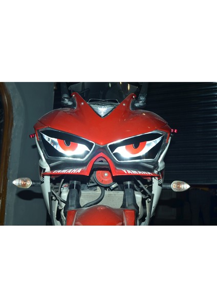 Yeni Özel Motosiklet Sticker Kızgın Göz Far Gözü Far Filesi Yzf R25 2015-2018 Uyumlu fiyatları