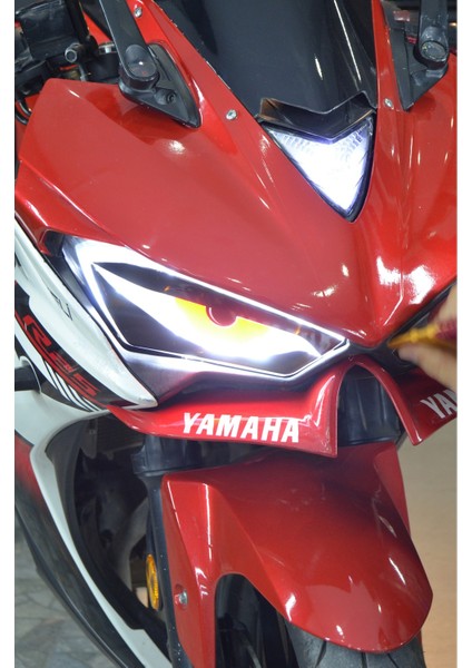 Yeni Özel Motosiklet Sticker Kızgın Göz Far Gözü Far Filesi Yzf R25 2015-2018 Uyumlu indirimleri