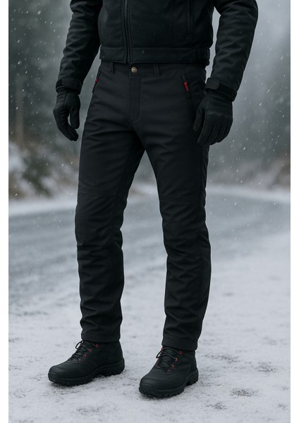 Outdoor Erkek Softshell Pantolon – Su ve Rüzgar Geçirmez, İçi Polarlı, Tactical Outdoor Siyah