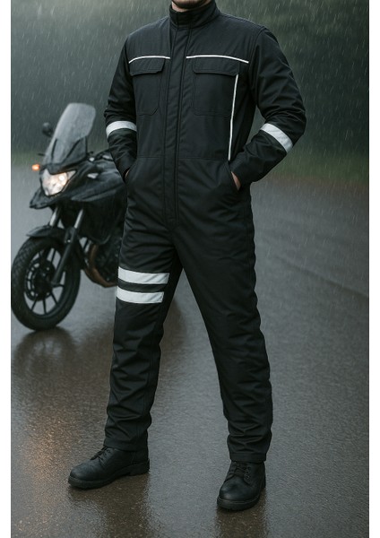 Motorcu Tulumu – Kışlık Su ve Rüzgar Geçirmez, Ekstra Elyaf Takviyeli, Reflektörlü