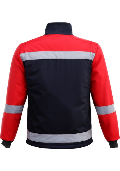 Motorcu Mont & Pantolon Takımı – Kışlık Lacivert Kırmızı, Su ve Rüzgar Geçirmez, Elyaflı, Reflektörlü fırsatları