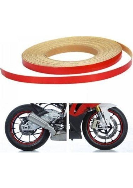 Yeni Özel Motosiklet Jant Şeridi Kırmızı