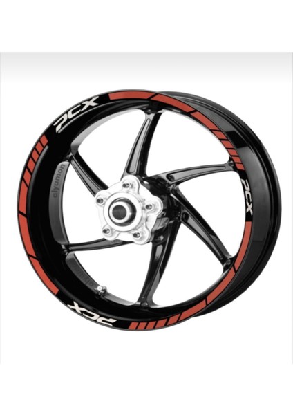 Yeni Özel Motosiklet Jant Şeridi Kırmızı Pcx Sağ-Sol/ön-Arka