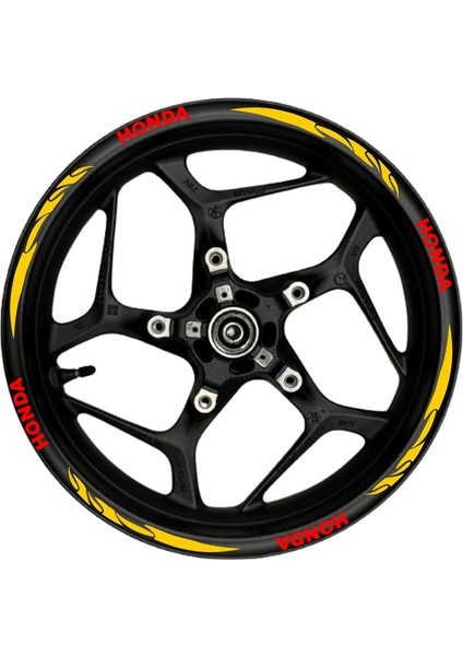 Honda Kırmızı Yazılı Turuncu Reflektif Pençe Şeritli