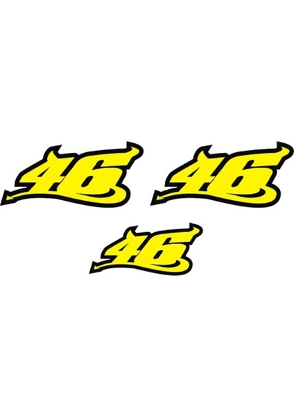 Yeni Özel Motosiklet Sticker 46 Sarı