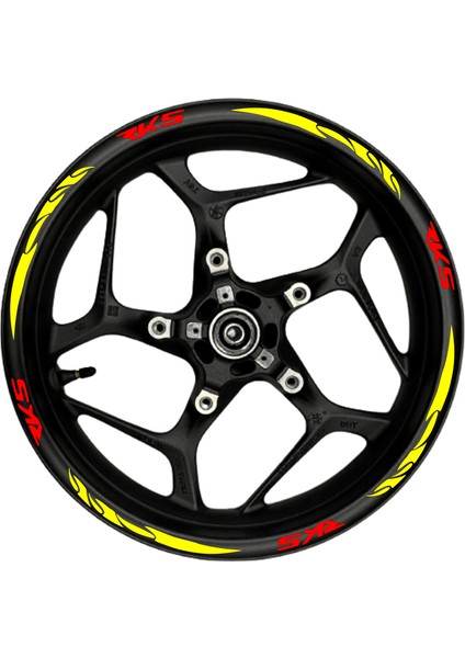 Rks Kırmızı Yazılı Sarı Pençe Şeritli