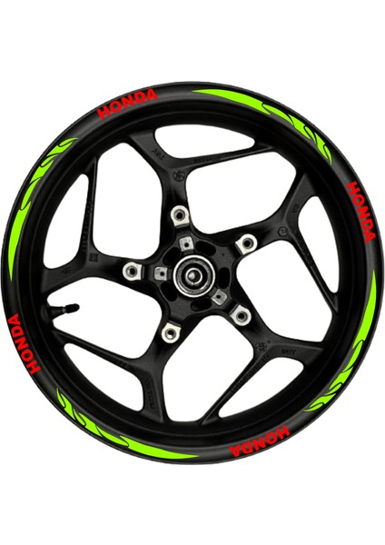 Honda Kırmızı Yazılı Neon(Fıstık Yeşili) Pençe Şeritli