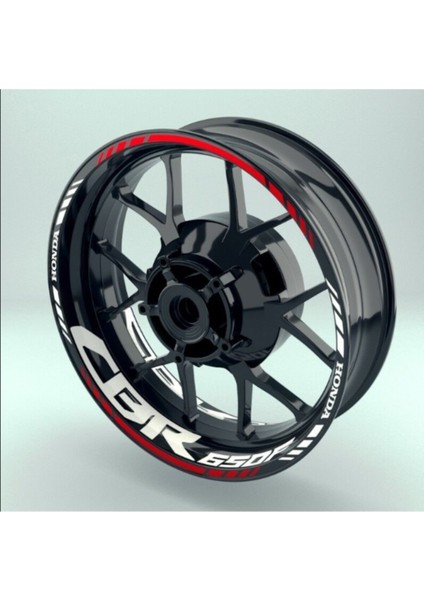 Yeni Özel Motosiklet Jant Şeridi CBR650F Uyumlu Beyaz-Kırmızı Sağ-Sol/ön-Arka