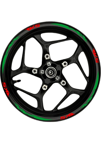 Rks Kırmızı Yazılı Yeşil Reflektif Pençe Şeritli