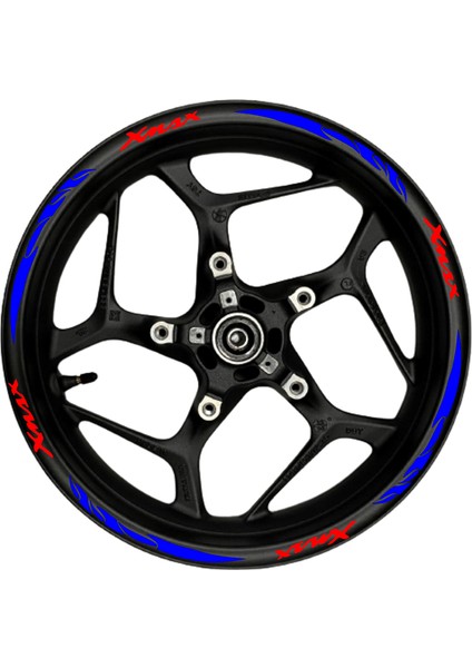 Xmax Kırmızı Yazılı Mavi Reflektif Pençe Şeritli