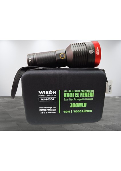 Wıson Ws-10500 70w 7000 Lümen Zoomlu Profesyonel El feneri