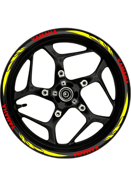 Yamaha Kırmızı Yazılı Sarı Pençe Şeritli