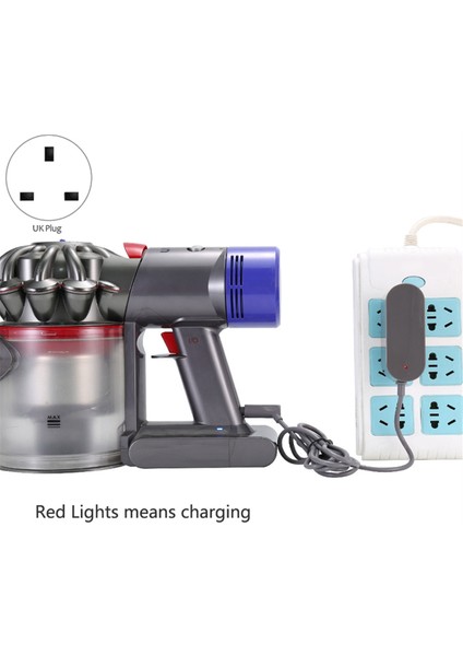 Dyson V6 V7 V8 Için Şarj Adaptörü V8 Kablosuz Vakum Süpürge Pil Şarj Cihazı Güç Kaynak Aksesuarları Ingiltere Fiş (Yurt Dışından) fırsatları