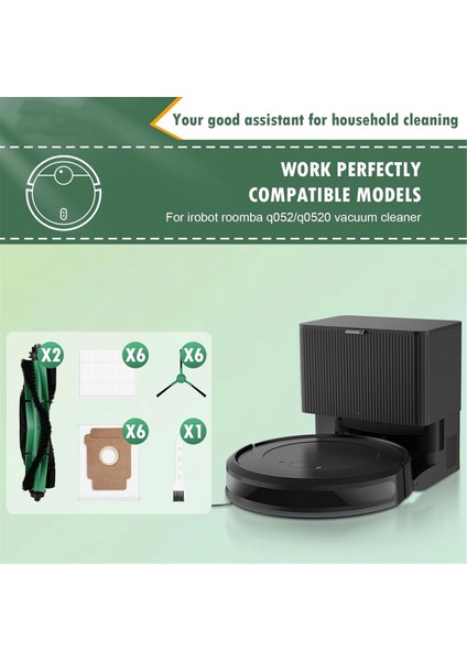 Irobot Oraya Için Yedek Parçalar Q052 Ana Yan Fırça Hepa Filtre Toz Torbaları Aksesuarlar Kiti (Yurt Dışından) fiyatları