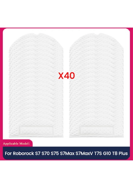 40PCS Roborock S70 S75 S7MAX S7MAXV T7S G10 T8 Artı Paspas Padleri Vakum Robot Mop Rags Parçaları (Yurt Dışından)