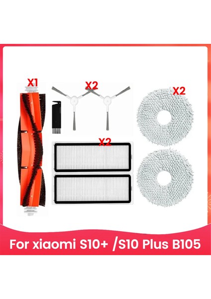 Xiaomi Robot Vakum S10+ /S10 Plus B105 Yedek Parça Aksesuarları Ana Yan Fırça Hepa Filtre Mop Bezi (Yurt Dışından)