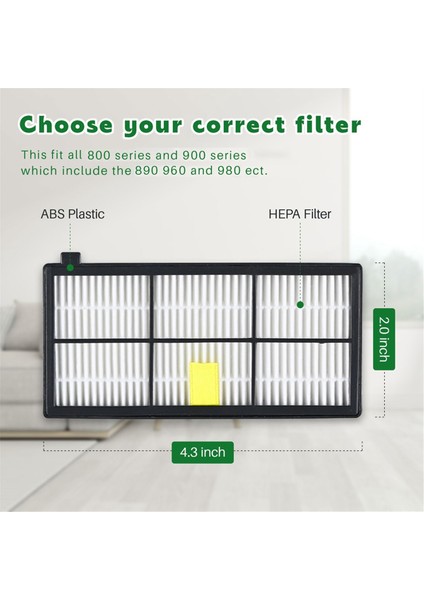 Irobot Roomba Süpüren Robot Aksesuarları 800 Filtre 860 880 Yüksek Verimli Filtre Aksesuarları 8pcs (Yurt Dışından) indirimleri