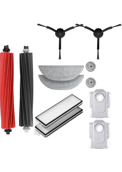 Roborock S8 Maxv Ultra Robot Vakum Temizleyici Aksesuarları Mop Bez Vakum Torbaları Yan Fırça Filtresi Değiştirilebilir Set (Yurt Dışından)