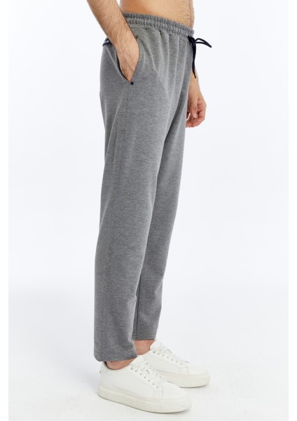 Erkek Gri Cepli Klasik Paça Arka Cep Fermuarlı Eşofman ALT-P340