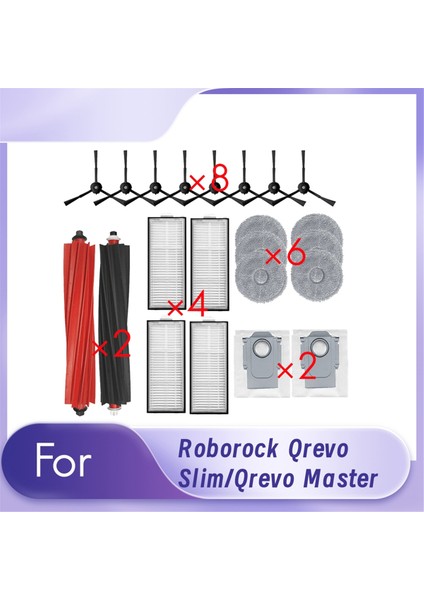 Roborock Qrevo Slim/qrevo Master Sweet Robot Ana Yan Fırça Paspas Filtre Set Temizleyici Parçalar Değiştirme (Yurt Dışından) fırsatları