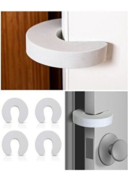 Sünger Kapı Durdurucu 4 Adet Yumuşak ve Esnek Çocuk Güvenliği için indirimleri