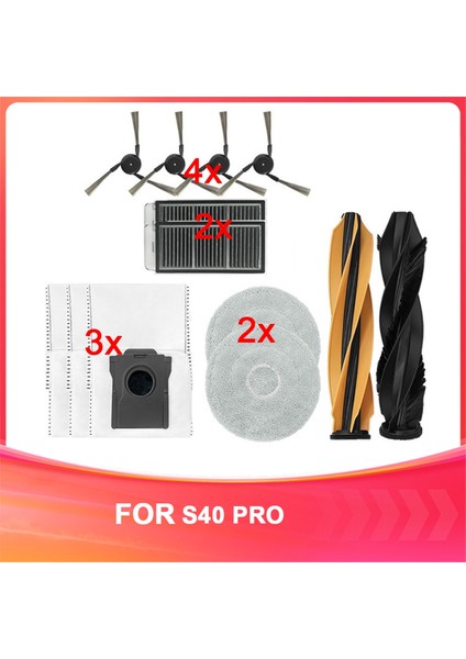 Dreame S40 Pro Supping Robot Aksesuarları Geliştirilmiş Süpürme Robot Aksesuarları Süpüren Robot Değiştirme (Yurt Dışından)