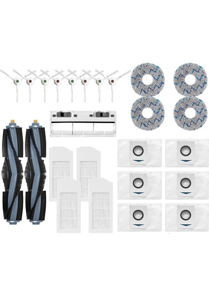 Ecovacs Için Deebot T10 Turbo X1 Omni Vakum Süpürge Yedek Aksesuar Ana Yan Fırça Filtre Temizleme Bez Tuz Torbası (Yurt Dışından)