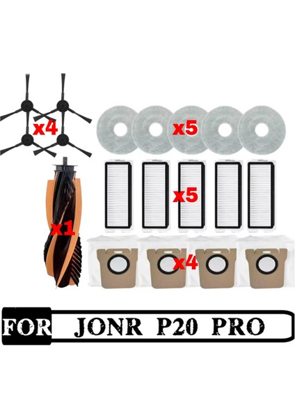 Jonr P20 Pro / T5 Pro Robot Için Vakum Temizleyici Aksesuarları Ana Yan Fırça Hepa Filtreleri Paspas Bezi Yedek Parçaları (Yurt Dışından) fiyatları