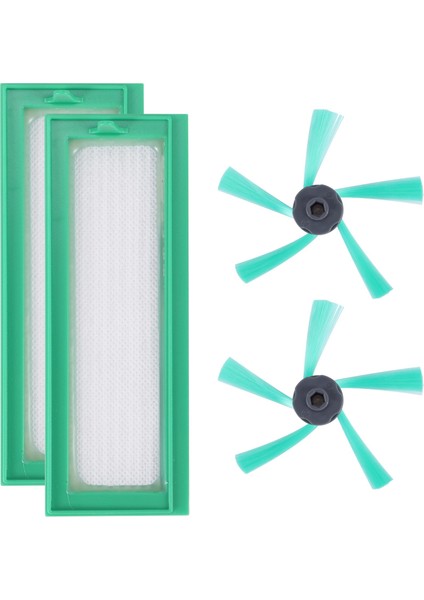 Vorwerk Kobold VR200 VR200 Replasman Hepa Filtresi + 2 Yan Fırça Için 2 Pc / Lot Robot Vakum Süpürge Parçaları (Yurt Dışından)