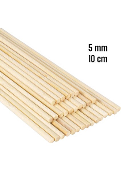 Ahşap Bambu Silindir Maket Çubukları 5 mm 10 cm 100 Adet Doğal Malzemeden Üretildi fiyatları