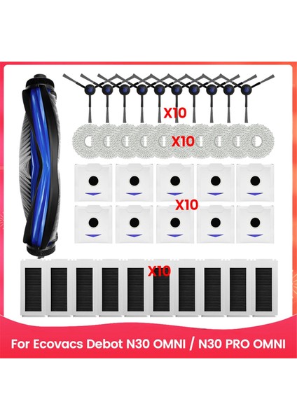 41PCS Fırça Filtre Toz Torbası ve Paspas Kumaş Kiti Ecovacs Debot N30 Omni N30 Pro Omni Vakum Süpürge Yedek Parçaları (Yurt Dışından)