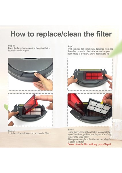 Irobot Roomba Aksesuarları Için 860 865 866 870 871 980 960 966 981 Yedek Yedek Parçalar Vakum Süpürge Fırçası Filtresi (Yurt Dışından) fırsatları