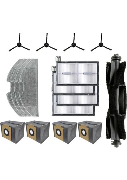 Eufy X8 Pro Serie X8 Pro Ses Robot Elektrikli Süper Yedek Değiştirme Ana Yan Fırça Filtresi Mop Bez Toz Torbası Için 17PCS (Yurt Dışından) modelleri