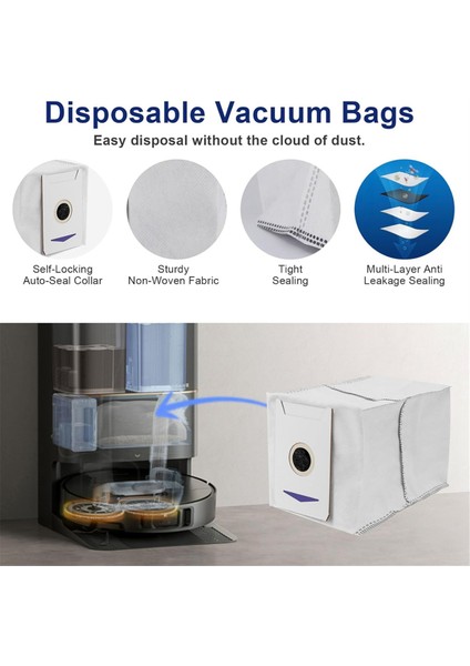 Ecovacs Deebot T30S/ T30S Combo Robot Vakum Yedek Parçaları Ana Yan Fırça Hepa Filtre Mop Pad Toz Torbaları (Yurt Dışından) fiyatları