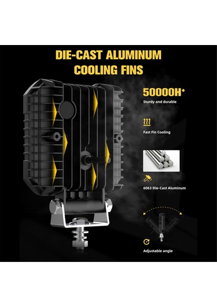 Kamyon Için 4 Inç LED Iş Işıkları, 30W Beyaz Amber Iş Işığı Hafif Yardımcı Offroad Traktör Suv Atv Teknesi Için Sürüş Işığı (Yurt Dışından)