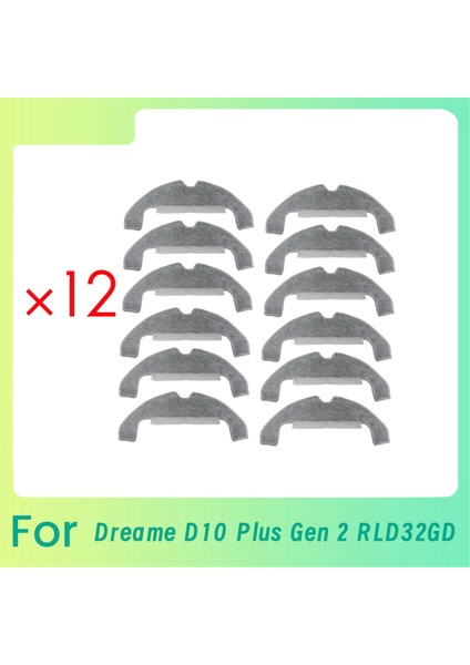 12 Adet Dream D10 Için Temizleme Bezi Artı Gen 2 RLD32GD Robot Vakum Süpürge Parçaları Değiştirme (Yurt Dışından)