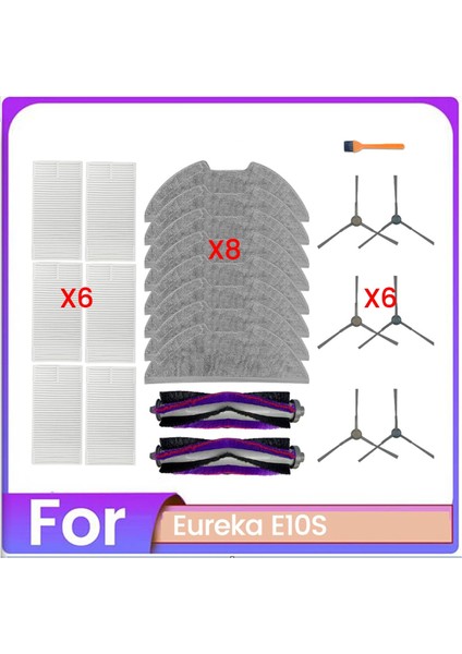 23PCS Eureka Ereka E10S Vakum Temizleyici Aksesuarları Için Elektrikli Süpürge Fırça Filtre ve Mop Kumaş Seti Yedek Parçalar (Yurt Dışından)